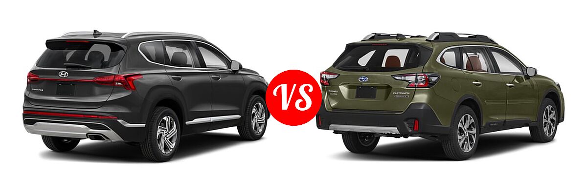 2022 Hyundai Santa Fe SUV SEL vs. 2022 Subaru Outback SUV Touring XT - Rear Right Comparison