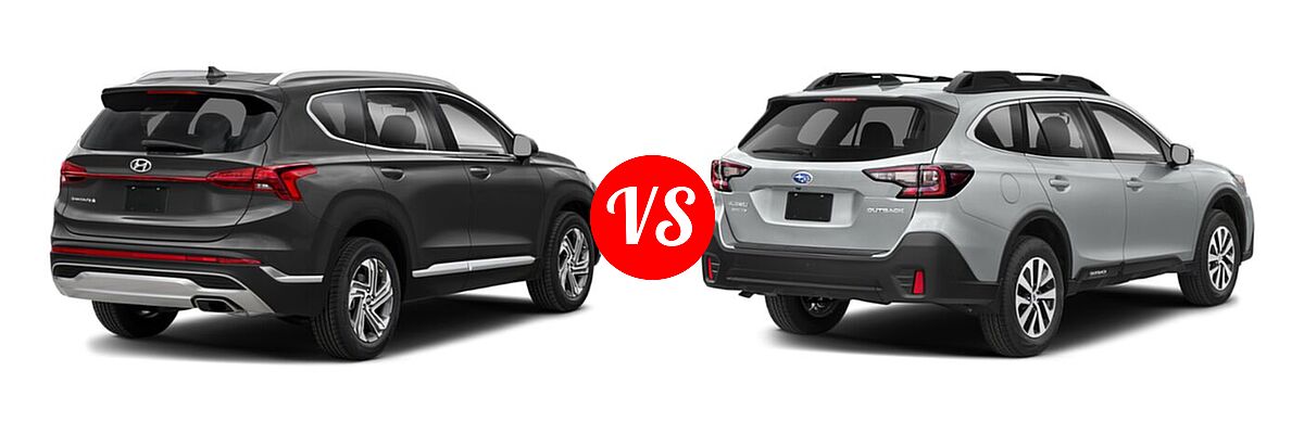 2022 Hyundai Santa Fe SUV SEL vs. 2022 Subaru Outback SUV CVT - Rear Right Comparison