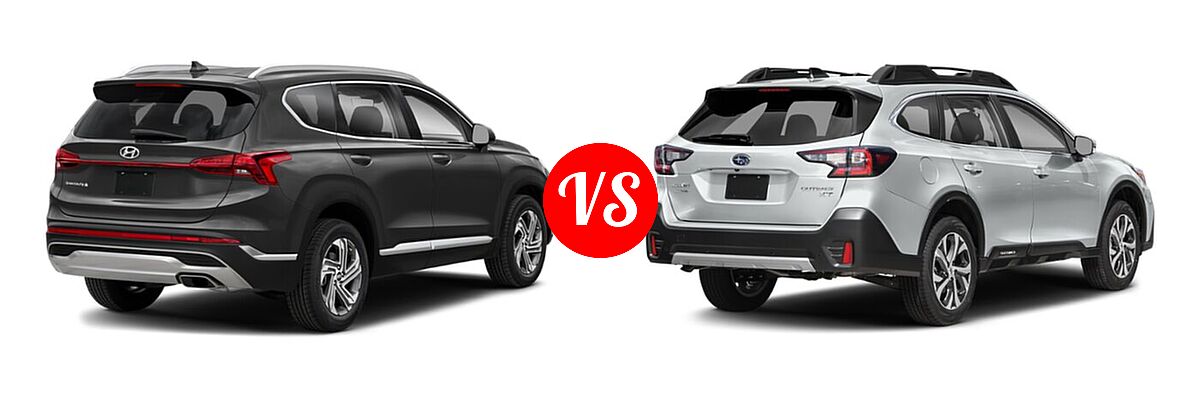2022 Hyundai Santa Fe SUV SEL vs. 2022 Subaru Outback SUV Limited - Rear Right Comparison