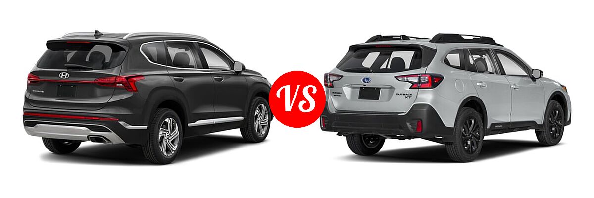 2022 Hyundai Santa Fe SUV SEL vs. 2022 Subaru Outback SUV Onyx Edition XT - Rear Right Comparison