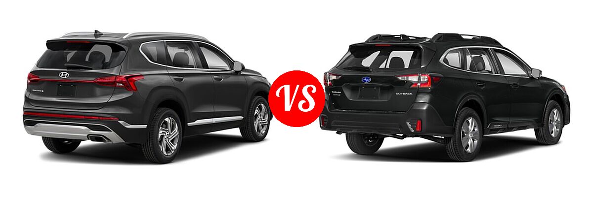 2022 Hyundai Santa Fe SUV SEL vs. 2022 Subaru Outback SUV Limited XT - Rear Right Comparison