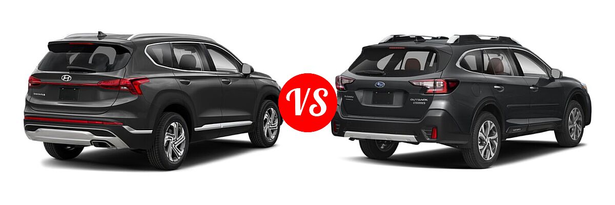 2022 Hyundai Santa Fe SUV SEL vs. 2022 Subaru Outback SUV Touring - Rear Right Comparison