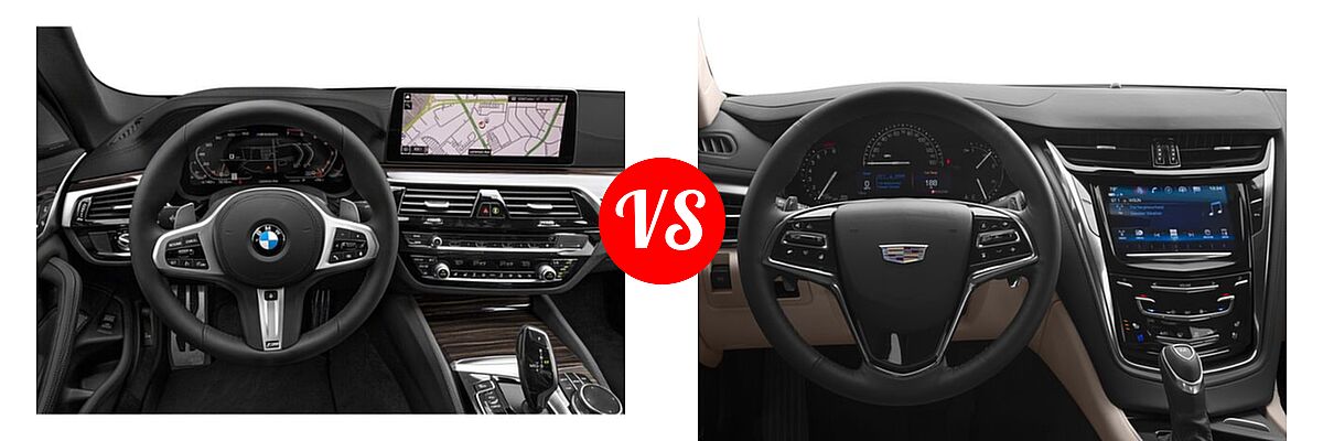 2022 BMW 5 Series M550i Sedan M550i xDrive vs. 2018 Cadillac CTS V-Sport Premium Luxury Sedan V-Sport Premium Luxury RWD - Dashboard Comparison