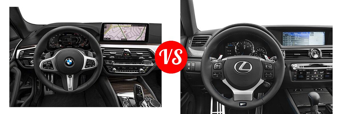 2022 BMW 5 Series M550i Sedan M550i xDrive vs. 2018 Lexus GS F Sedan RWD - Dashboard Comparison