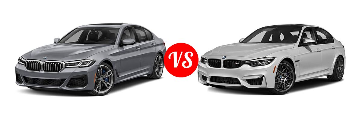 2022 BMW 5 Series M550i Sedan M550i xDrive vs. 2018 BMW M3 Sedan Sedan - Front Left Comparison