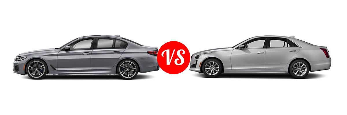 2022 BMW 5 Series M550i Sedan M550i xDrive vs. 2018 Cadillac CTS V-Sport Premium Luxury Sedan V-Sport Premium Luxury RWD - Side Comparison