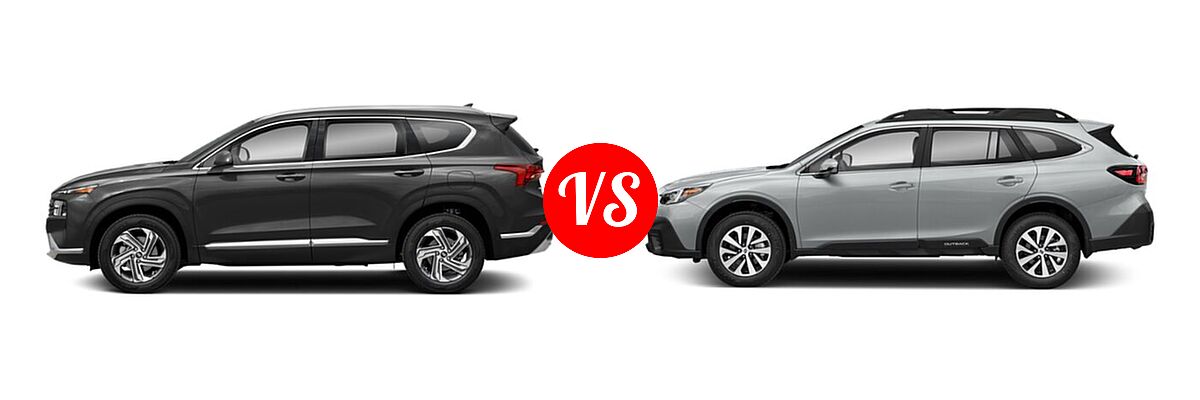 2022 Hyundai Santa Fe SUV SEL vs. 2022 Subaru Outback SUV CVT - Side Comparison