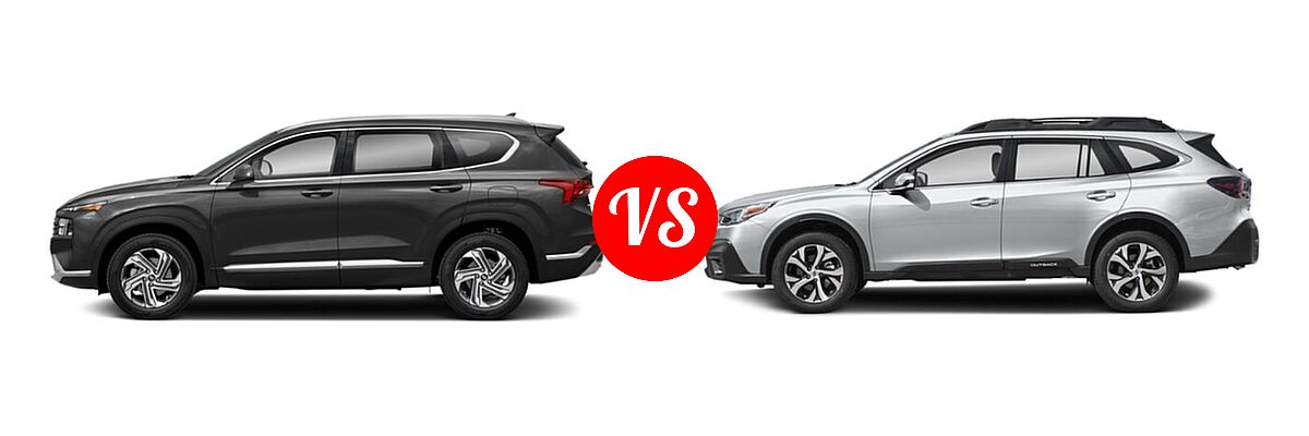 2022 Hyundai Santa Fe SUV SEL vs. 2022 Subaru Outback SUV Limited - Side Comparison