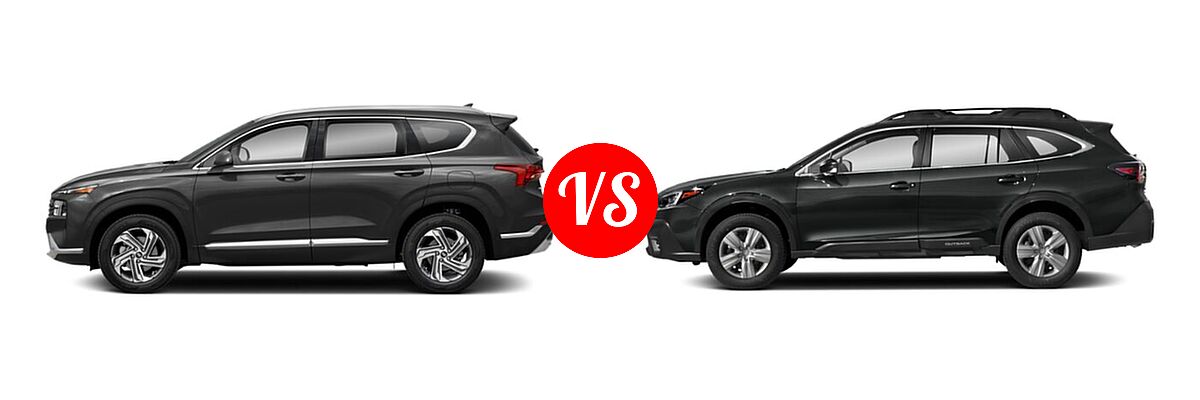 2022 Hyundai Santa Fe SUV SEL vs. 2022 Subaru Outback SUV Limited XT - Side Comparison
