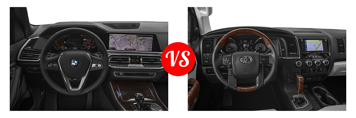 2022 BMW X5 SUV sDrive40i / xDrive40i vs. 2022 Toyota Sequoia SUV Platinum - Dashboard Comparison