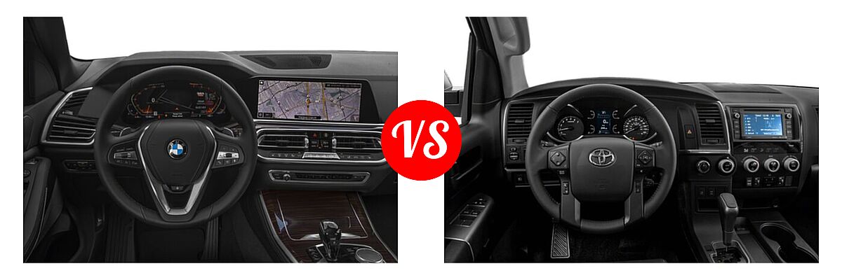 2022 BMW X5 SUV sDrive40i / xDrive40i vs. 2022 Toyota Sequoia SUV TRD Sport - Dashboard Comparison