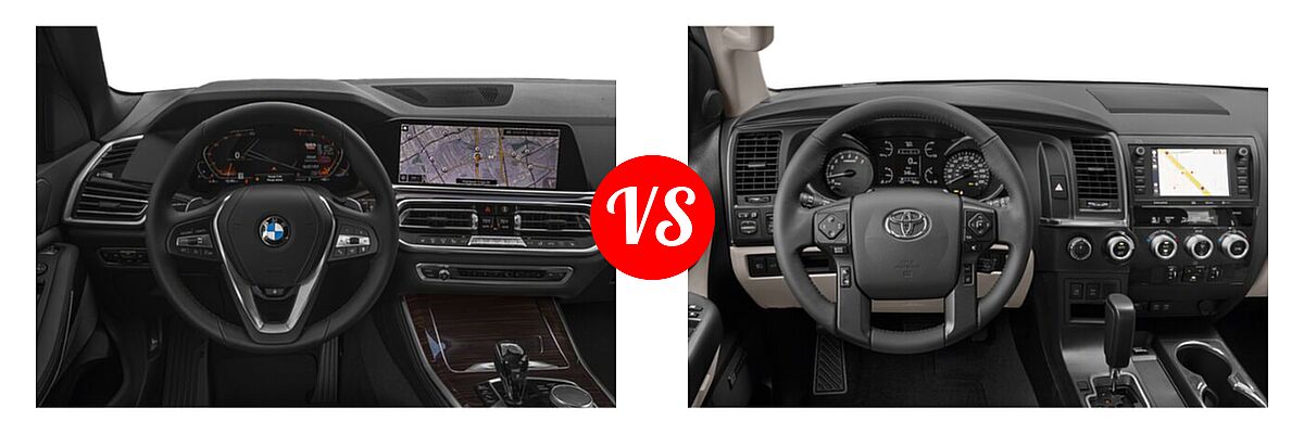 2022 BMW X5 SUV sDrive40i / xDrive40i vs. 2022 Toyota Sequoia SUV Limited - Dashboard Comparison