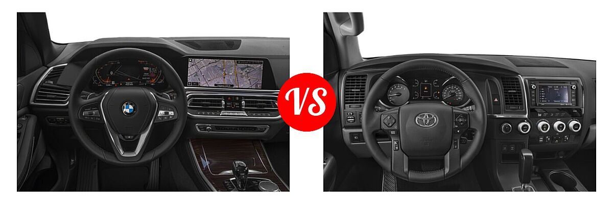 2022 BMW X5 SUV sDrive40i / xDrive40i vs. 2022 Toyota Sequoia SUV SR5 - Dashboard Comparison