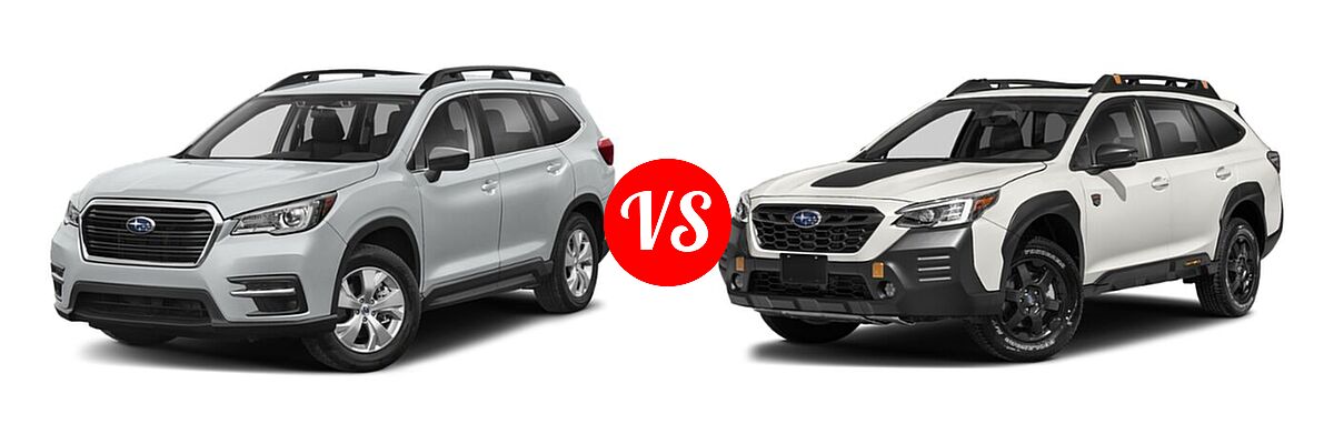 2022 Subaru Ascent SUV 8-Passenger vs. 2022 Subaru Outback SUV Wilderness - Front Left Comparison