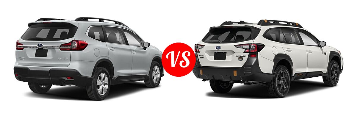 2022 Subaru Ascent SUV 8-Passenger vs. 2022 Subaru Outback SUV Wilderness - Rear Right Comparison