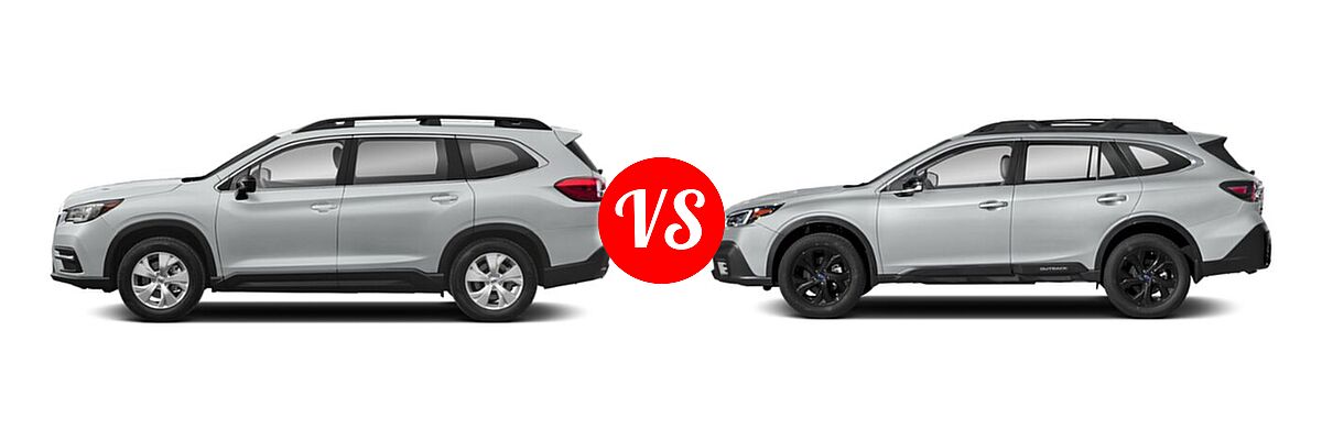 2022 Subaru Ascent SUV 8-Passenger vs. 2022 Subaru Outback SUV Onyx Edition XT - Side Comparison
