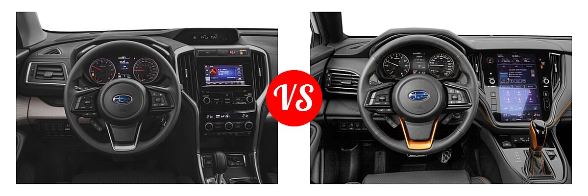 2022 Subaru Ascent SUV 8-Passenger vs. 2022 Subaru Outback SUV Wilderness - Dashboard Comparison