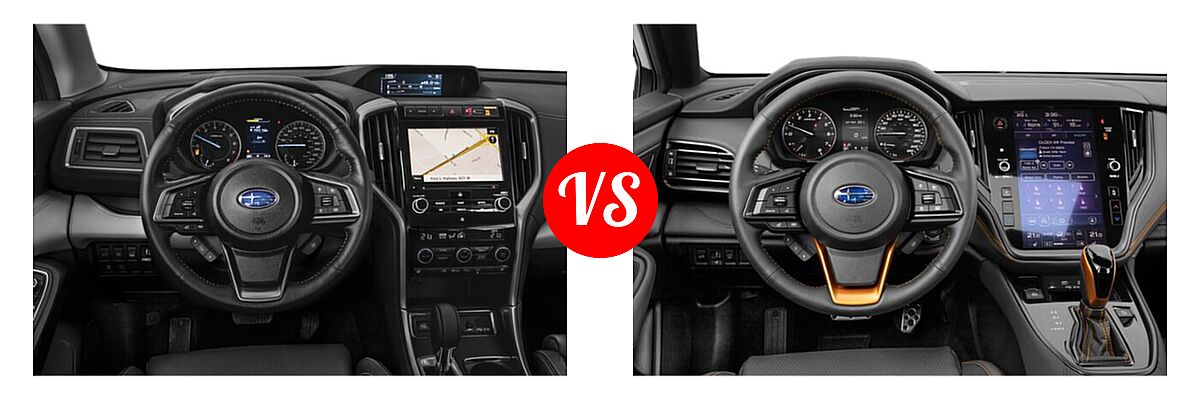 2022 Subaru Ascent SUV Premium vs. 2022 Subaru Outback SUV Wilderness - Dashboard Comparison