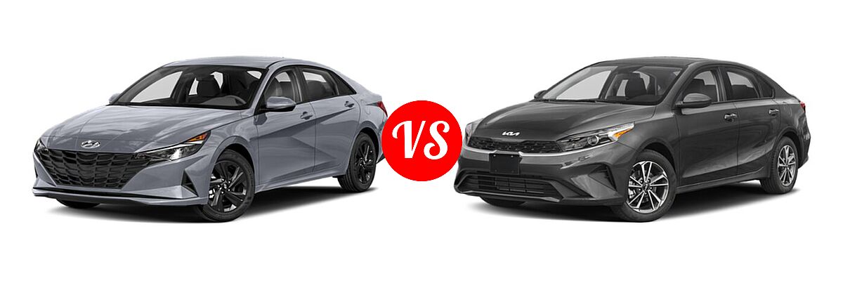 2022 Hyundai Elantra Sedan SEL vs. 2022 Kia Forte Sedan FE / LXS - Front Left Comparison