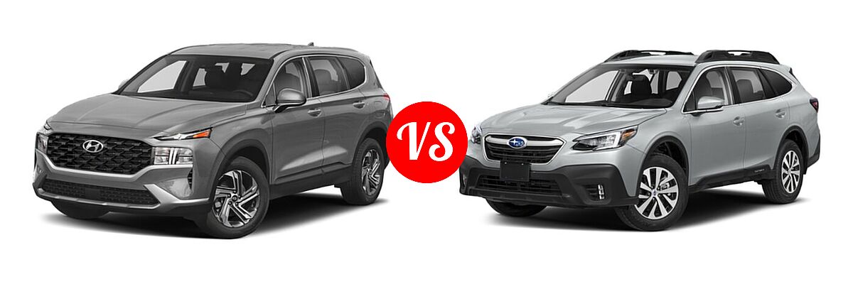 2022 Hyundai Santa Fe SUV Limited vs. 2022 Subaru Outback SUV Premium - Front Left Comparison