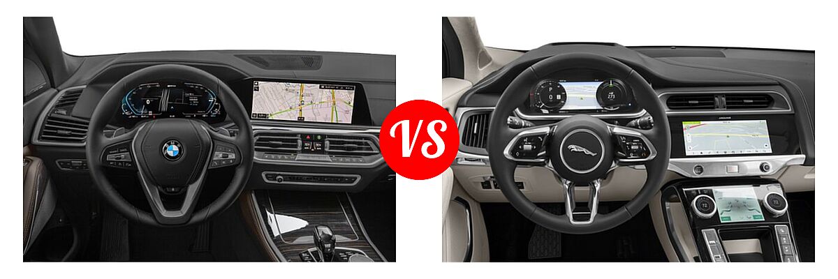 2022 BMW X5 SUV PHEV xDrive45e vs. 2019 Jaguar I-PACE SUV Electric First Edition / HSE / S / SE - Dashboard Comparison