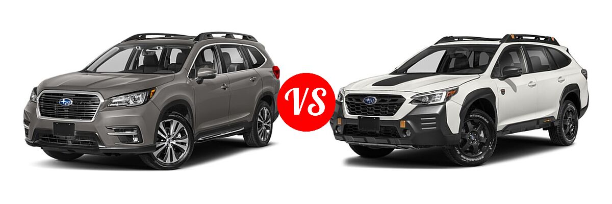 2022 Subaru Ascent SUV Premium vs. 2022 Subaru Outback SUV Wilderness - Front Left Comparison