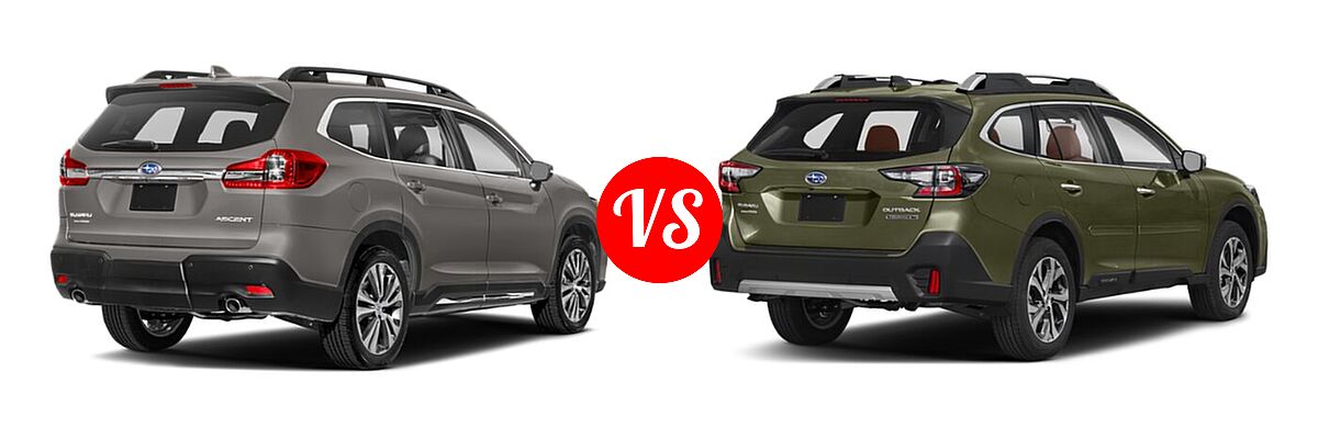2022 Subaru Ascent SUV Premium vs. 2022 Subaru Outback SUV Touring XT - Rear Right Comparison