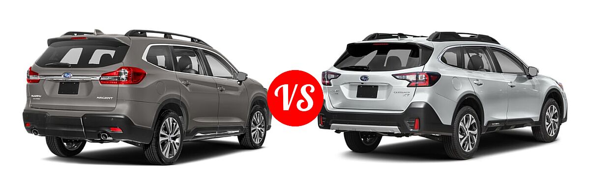 2022 Subaru Ascent SUV Premium vs. 2022 Subaru Outback SUV Limited - Rear Right Comparison