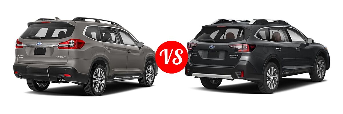 2022 Subaru Ascent SUV Premium vs. 2022 Subaru Outback SUV Touring - Rear Right Comparison
