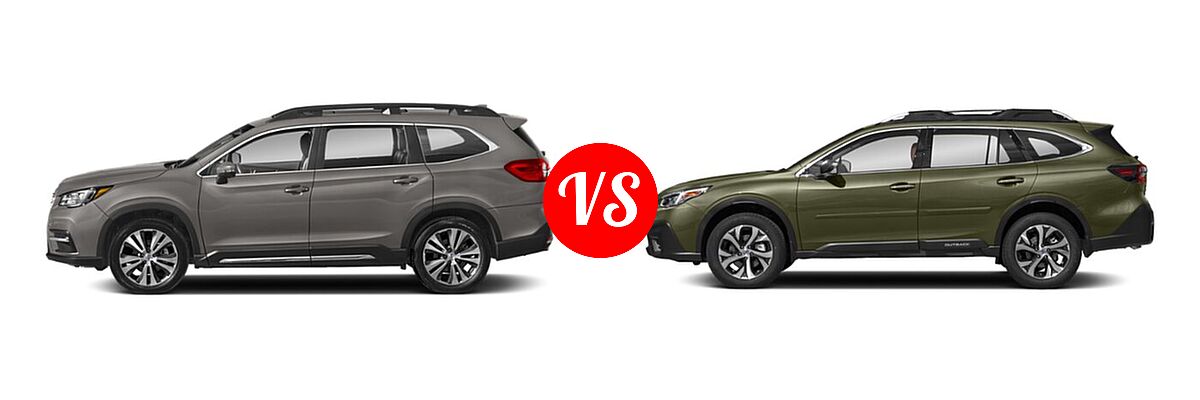 2022 Subaru Ascent SUV Premium vs. 2022 Subaru Outback SUV Touring XT - Side Comparison