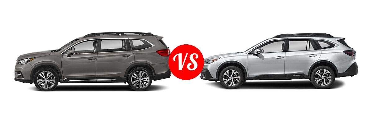 2022 Subaru Ascent SUV Premium vs. 2022 Subaru Outback SUV Limited - Side Comparison