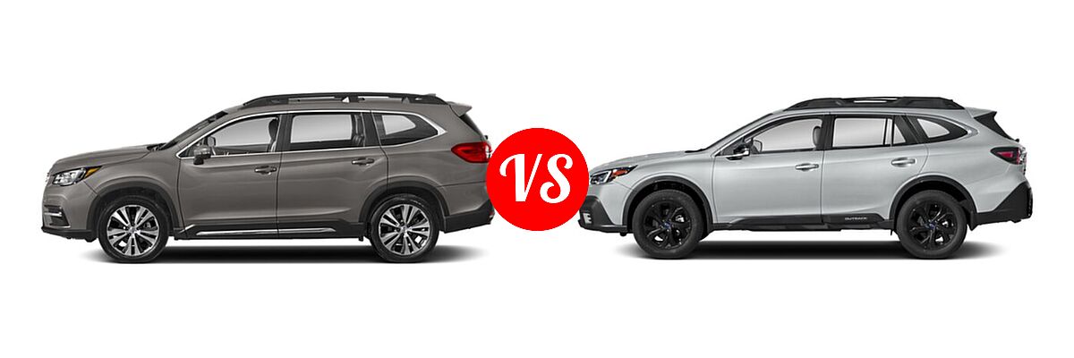 2022 Subaru Ascent SUV Premium vs. 2022 Subaru Outback SUV Onyx Edition XT - Side Comparison