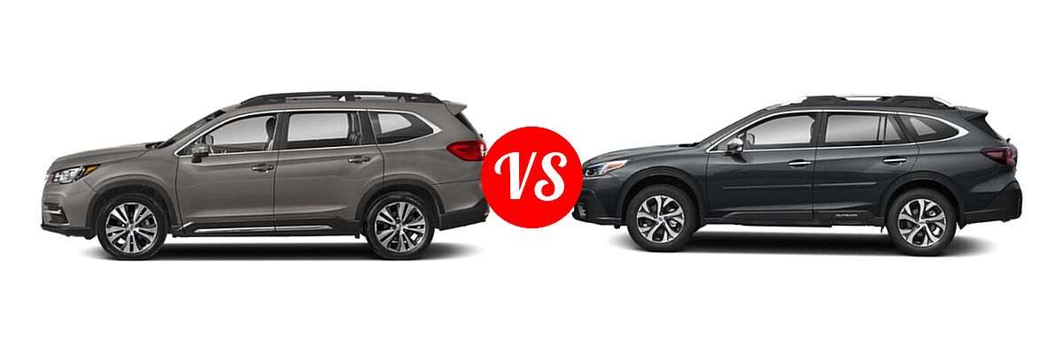 2022 Subaru Ascent SUV Premium vs. 2022 Subaru Outback SUV Touring - Side Comparison