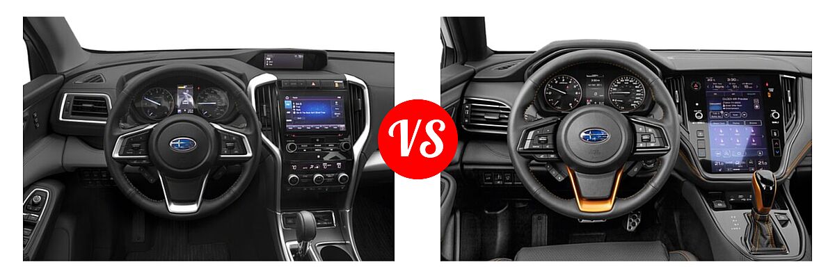 2022 Subaru Ascent SUV Limited vs. 2022 Subaru Outback SUV Wilderness - Dashboard Comparison