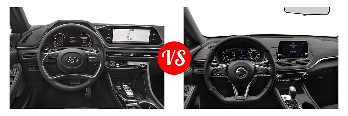 2022 Hyundai Sonata Sedan SEL Plus vs. 2022 Nissan Altima Sedan 2.0 SR / 2.5 SR - Dashboard Comparison