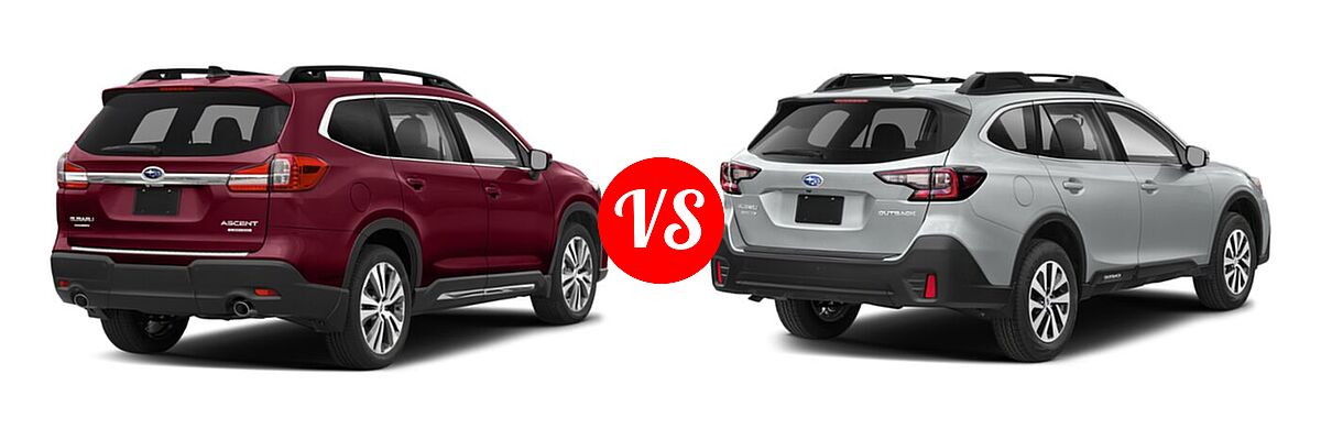 2022 Subaru Ascent SUV Limited vs. 2022 Subaru Outback SUV CVT - Rear Right Comparison