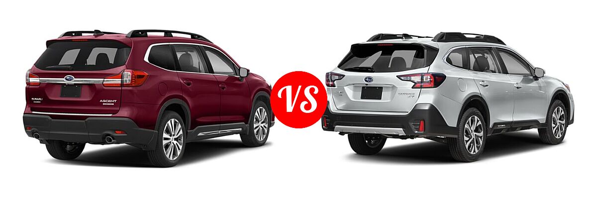 2022 Subaru Ascent SUV Limited vs. 2022 Subaru Outback SUV Limited - Rear Right Comparison