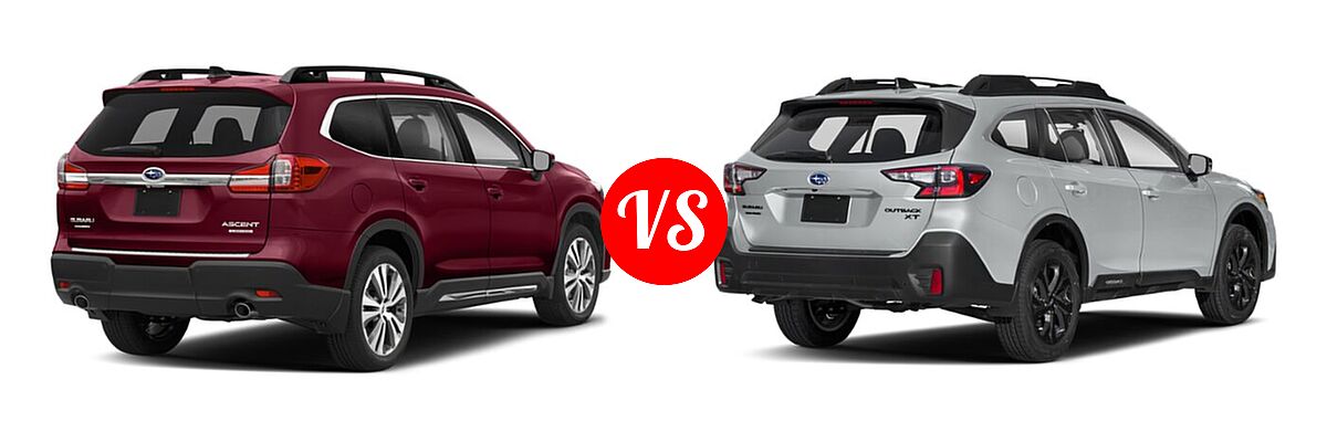 2022 Subaru Ascent SUV Limited vs. 2022 Subaru Outback SUV Onyx Edition XT - Rear Right Comparison