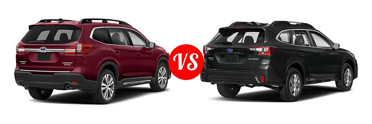 2022 Subaru Ascent SUV Limited vs. 2022 Subaru Outback SUV Limited XT - Rear Right Comparison