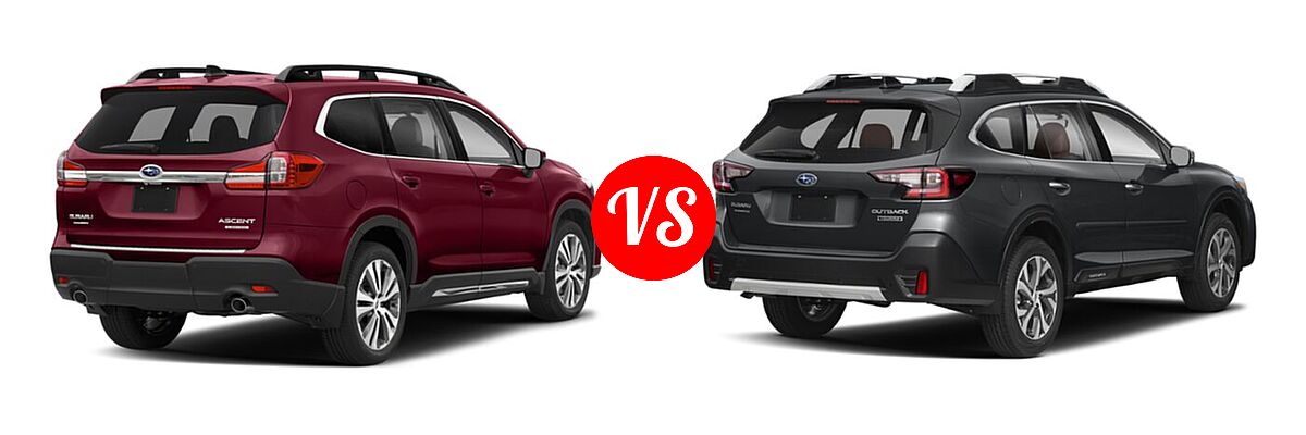2022 Subaru Ascent SUV Limited vs. 2022 Subaru Outback SUV Touring - Rear Right Comparison