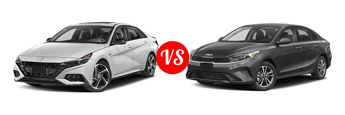 2022 Hyundai Elantra Sedan N Line vs. 2022 Kia Forte Sedan FE / LXS - Front Left Comparison