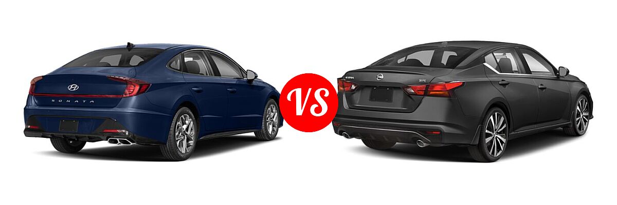 2022 Hyundai Sonata Sedan SEL vs. 2022 Nissan Altima Sedan 2.0 SR / 2.5 SR - Rear Right Comparison