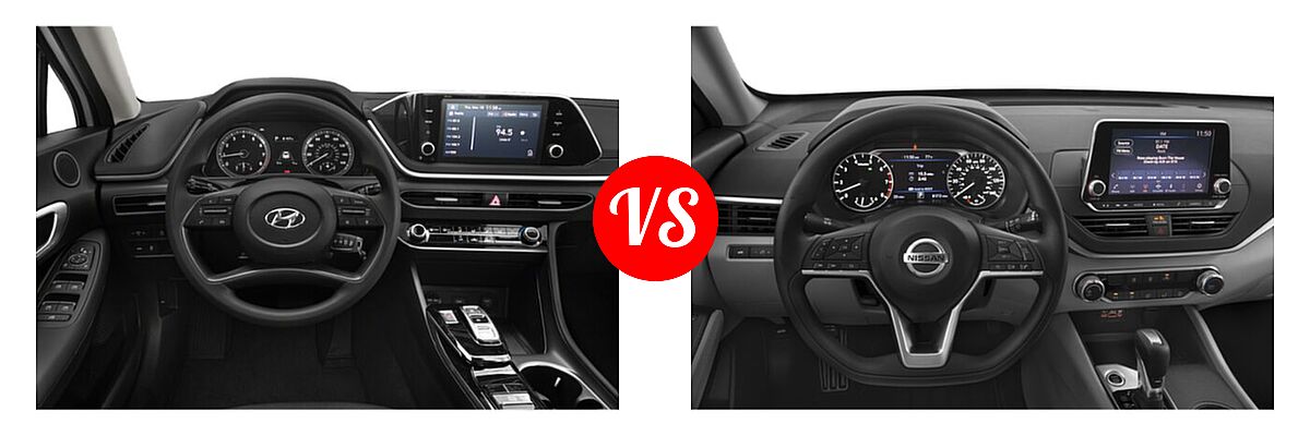 2022 Hyundai Sonata Sedan SE vs. 2022 Nissan Altima Sedan 2.5 Platinum / 2.5 SL / 2.5 SV - Dashboard Comparison
