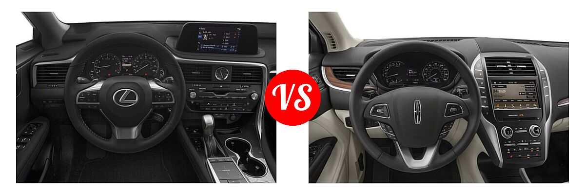 2022 Lexus RX 350 SUV RX 350 vs. 2019 Lincoln MKC SUV Black Label / FWD / Reserve / Select / Standard - Dashboard Comparison