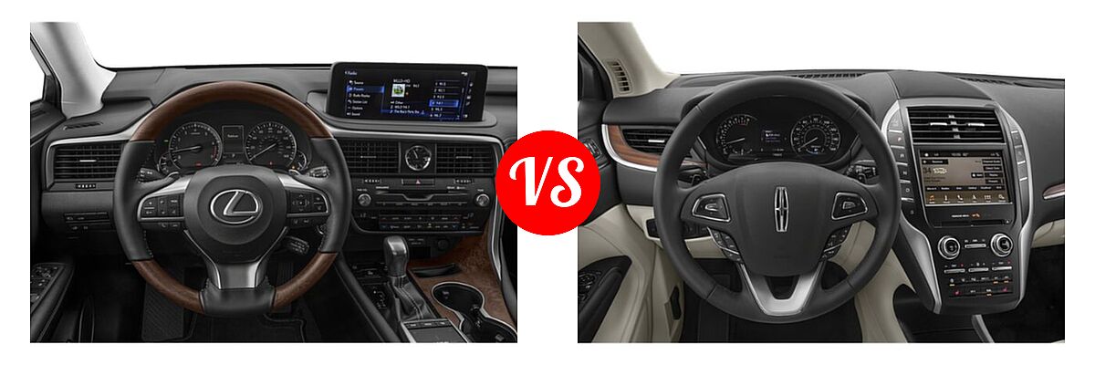 2022 Lexus RX 350L SUV RX 350L / RX 350L Luxury vs. 2019 Lincoln MKC SUV Black Label / FWD / Reserve / Select / Standard - Dashboard Comparison