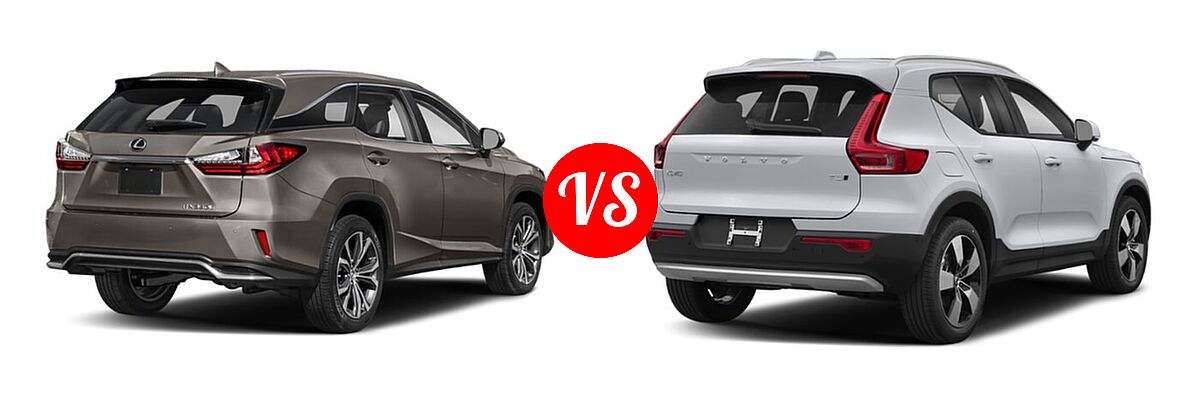 2022 Lexus RX 350L SUV RX 350L / RX 350L Luxury vs. 2019 Volvo XC40 SUV Momentum / R-Design - Rear Right Comparison