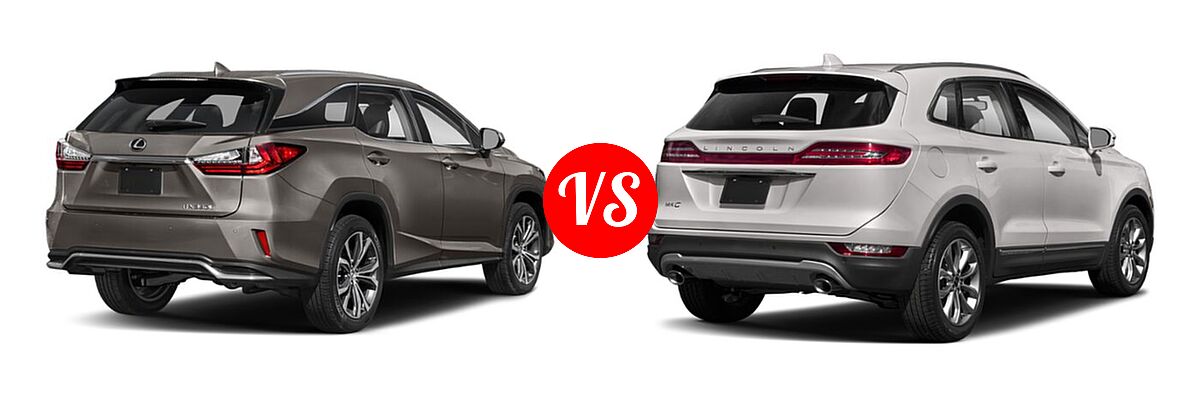 2022 Lexus RX 350L SUV RX 350L / RX 350L Luxury vs. 2019 Lincoln MKC SUV Black Label / FWD / Reserve / Select / Standard - Rear Right Comparison