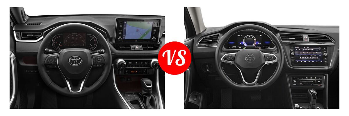 2022 Toyota RAV4 SUV Limited vs. 2022 Volkswagen Tiguan SUV SE - Dashboard Comparison