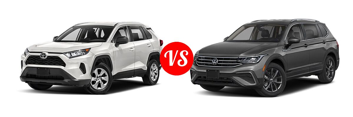 2022 Toyota RAV4 SUV LE vs. 2022 Volkswagen Tiguan SUV SE - Front Left Comparison