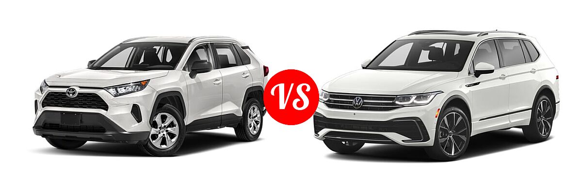 2022 Toyota RAV4 SUV LE vs. 2022 Volkswagen Tiguan SUV S - Front Left Comparison